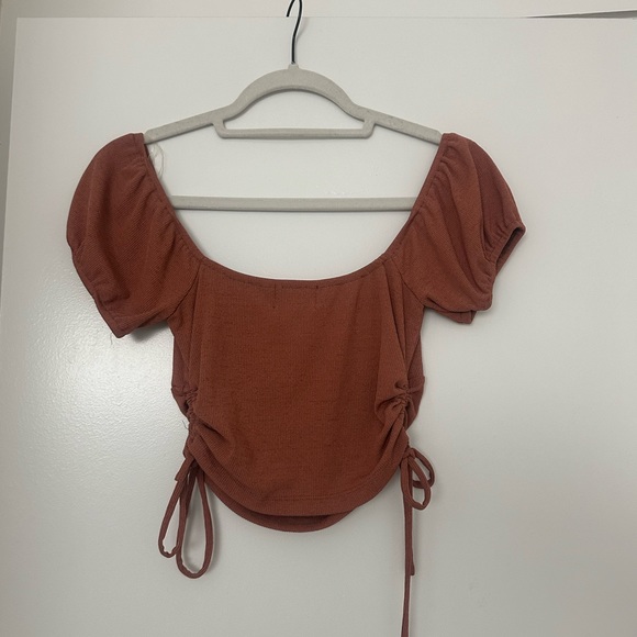 Women’s Brown Tie Tee-Shirt Ruched Cup Going out top Ruby and Jenna Top - Picture 4 of 5